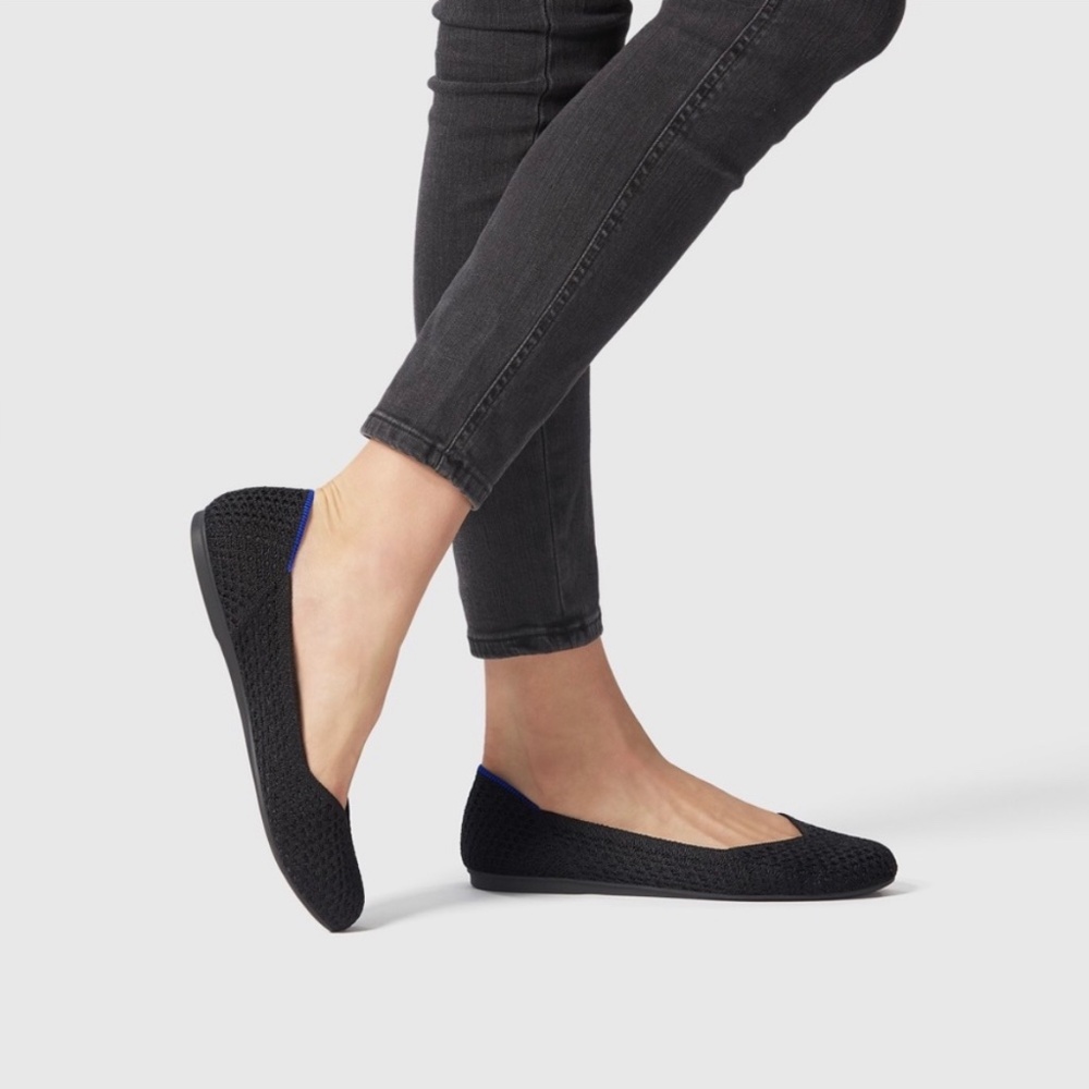 Rothy's The Round Toe Black Honeycomb Flat